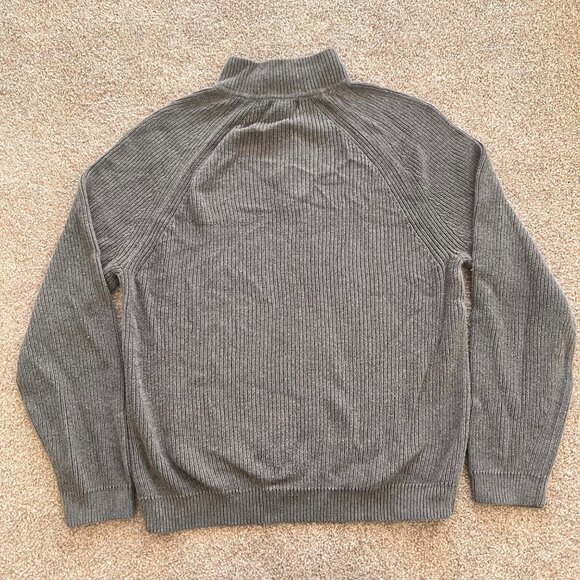 Express 100% Cotton Knit Gray Quarter-Zip Pullover Sweater - Picture 2 of 6